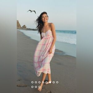 Anthropologie linen maxi dress